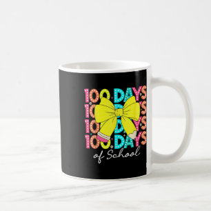 100th Day Of School Girls Coquette Bow 100 Days Of Coffee Mug