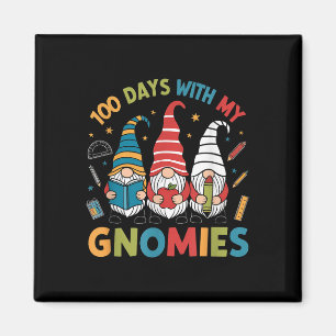 100th Day Of School Gnome Teachers Students 100 Da Magnet