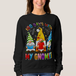 100th Day Of School Gnome Teachers Students 100 Da Sweatshirt