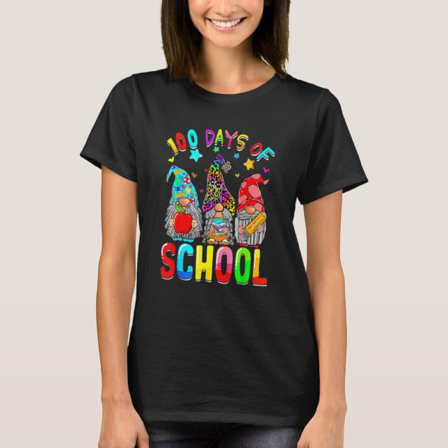 100th Day Of School Gnomes Teacher Student 100 Day T-Shirt (Front)