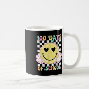 100th Day Of School Groovy Smile Face 100 Days Boy Coffee Mug