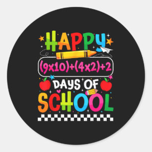 100th Day Of School Happy 100 Days Math Equation T Classic Round Sticker