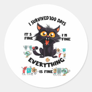 100th Day Of School . Happy And Smarter! Classic Round Sticker