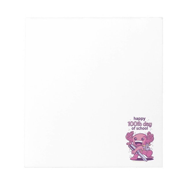 100th day of school invitation notepad (Front)