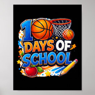 100th Day Of School Kid Bysketbyll 100th Days Of S Poster