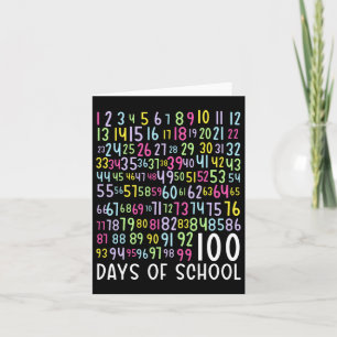 100th Day Of School Kids 100 Days Learning Math Nu Card