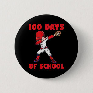 100th Day Of School Kids Baseball 100 Days Of Scho 6 Cm Round Badge