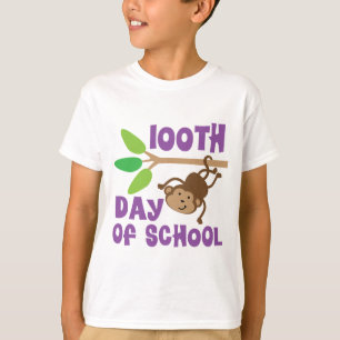 100th Day Of School Kids Monkey T-shirt