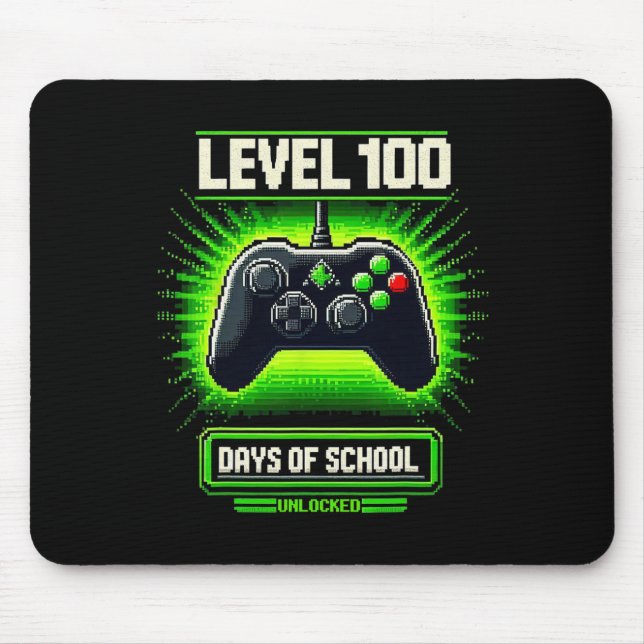 100th Day Of School Kids Video Games Boy Gamer 1  Mouse Pad (Front)