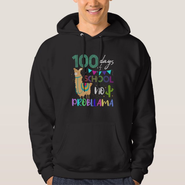 100th day of school llama for child hoodie (Front)