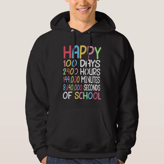 100th Day Of School Math Teacher Happy 100 Days Of Hoodie (Front)