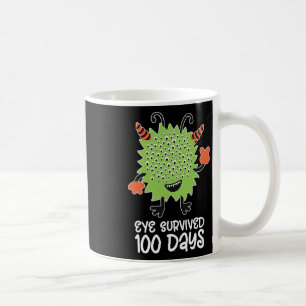 100th Day Of School Monster Boys Kids Eye Survived Coffee Mug