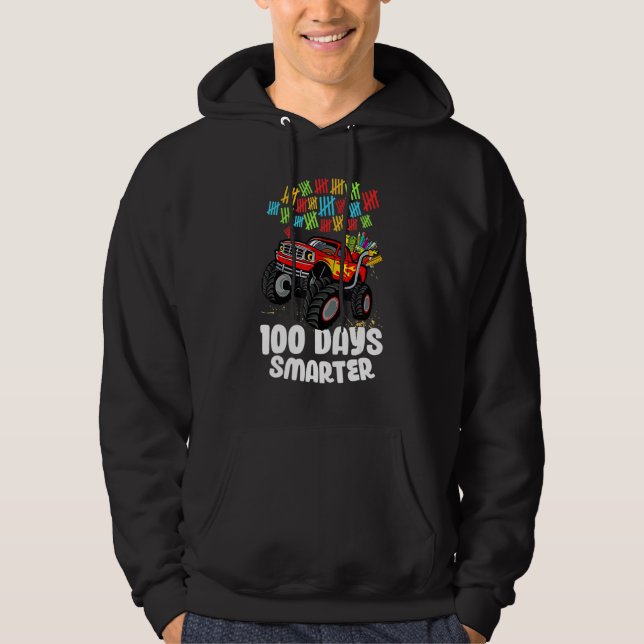 100th Day Of School Monster Truck 100 Smarter_2 Hoodie (Front)