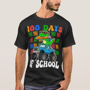 100th Day of School Monster Truck Dinosaur Fun T-Shirt
