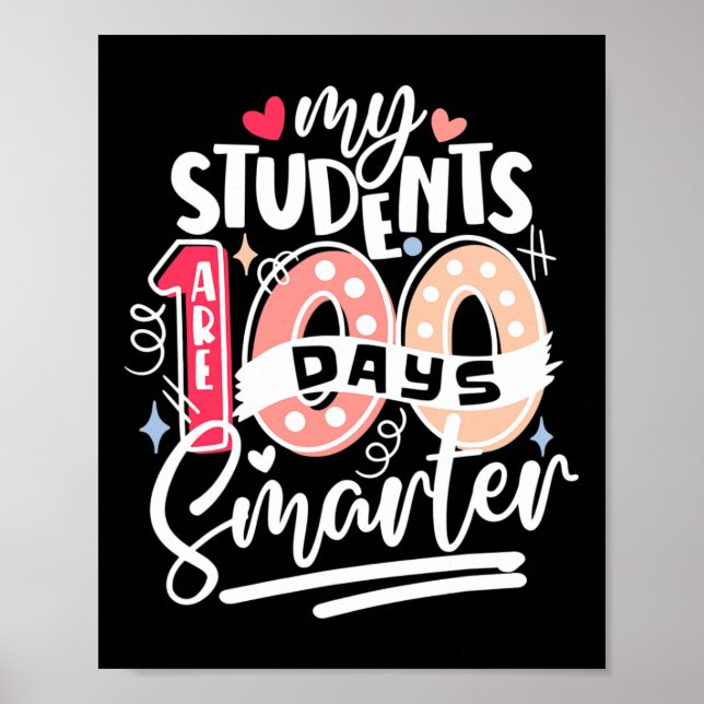 100th Day Of School My Students Are 100 Days Smart Poster (Front)