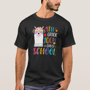 100th day of School No Prob Llama 100 Days Of 4th T-Shirt