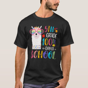100th Day Of School No Prob Llama 100 Days Of 5th T-Shirt