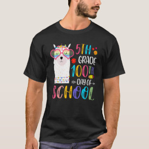 100th Day Of School No Prob Llama 100 Days Of 5th  T-Shirt