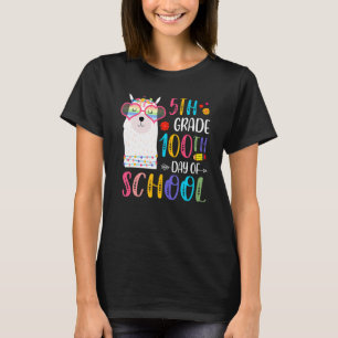 100th Day Of School No Prob Llama 100 Days Of 5th  T-Shirt