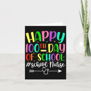 100th Day Of School Nurse Stethoscope 100 Days Nur Card