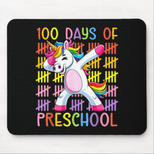 100th Day Of School Of Preschool Unicorn 100 Days Mouse Pad