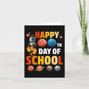 100th Day Of School Outer Space Teacher Student Ki Card