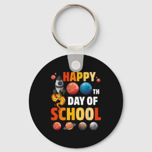 100th Day Of School Outer Space Teacher Student Ki Key Ring