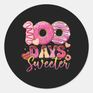100th Day Of School Outfit Teacher 100 Days Sweete Classic Round Sticker