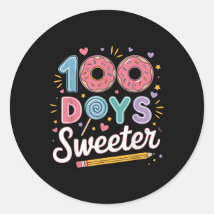 100th Day Of School Outfit Teacher 100 Days Sweete Classic Round Sticker