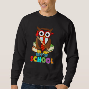 100th Day of School Owl Gift Teacher Student Kids  Sweatshirt
