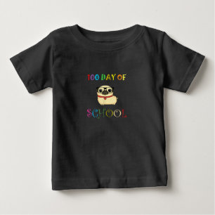 100th Day Of School Pug Dog Teachers Kids Happy Baby T-Shirt