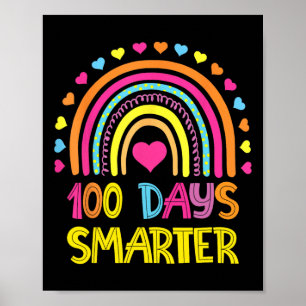 100th Day Of School Rainbow 100 Days Smarter Kinde Poster