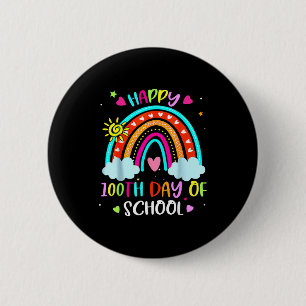 100th Day Of School Rainbow Happy 100 Days Smarter 6 Cm Round Badge