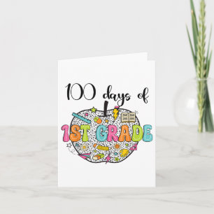 100th Day Of School Shirt 100 Days Of 1st Grade Card