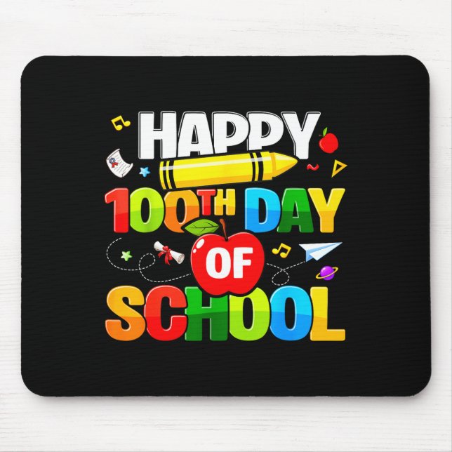 100th Day Of School Shirt For Teachers Kids Happy  Mouse Pad (Front)