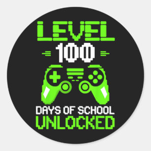 100th Day Of School Shirt Kids Video Games Boy Gam Classic Round Sticker