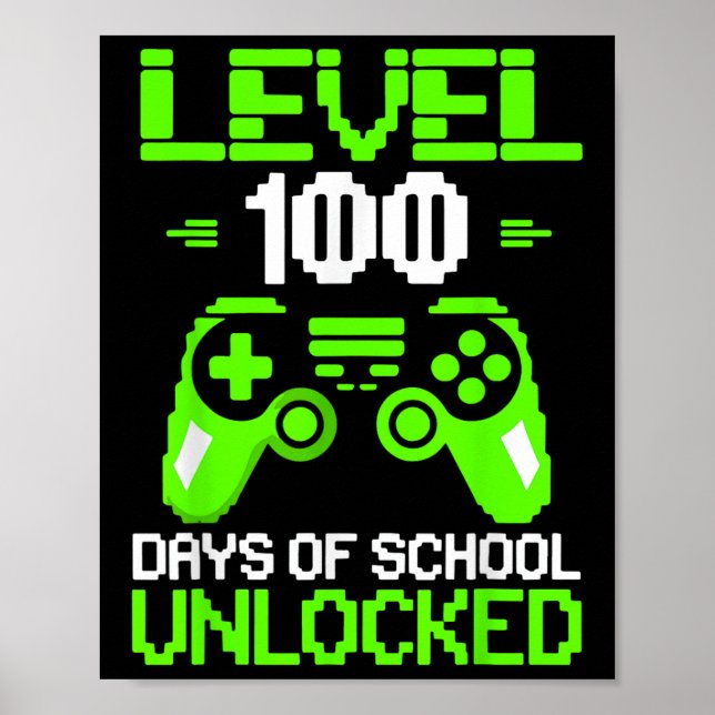 100th Day Of School Shirt Kids Video Games Boy Gam Poster (Front)