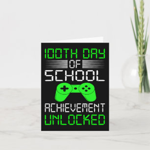 100th Day Of School Shirt Kids Video Games Boys 10 Card