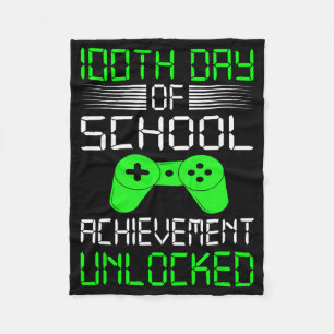 100th Day Of School Shirt Kids Video Games Boys 10 Fleece Blanket