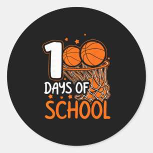100th Day Of School Sketll Kids 100 Days Of School Classic Round Sticker