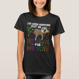 100th Day Of School Sloth Cute 100 Days Of 2nd Gra T-Shirt