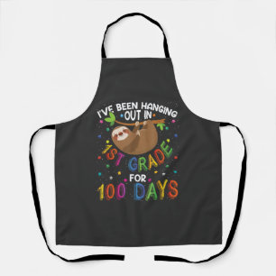 100th Day of School Sloth Design - 1st Grade 100 D Apron