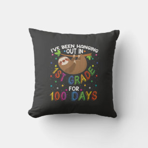 100th Day of School Sloth Design - 1st Grade 100 D Cushion