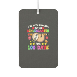 100th Day Of School Sloth Shirt Kindergarten 100 D Car Air Freshener
