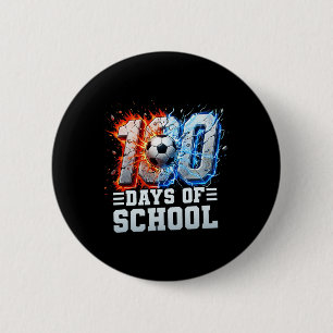 100th Day Of School Soccer 100 Days Of School Boys 6 Cm Round Badge