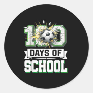 100th Day Of School Soccer 100 Days Of School Boys Classic Round Sticker