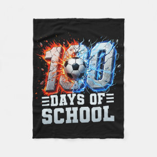 100th Day Of School Soccer 100 Days Of School Boys Fleece Blanket