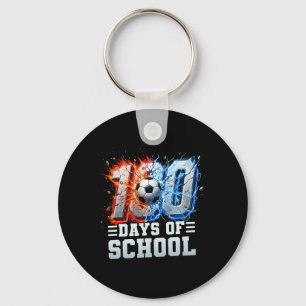 100th Day Of School Soccer 100 Days Of School Boys Key Ring