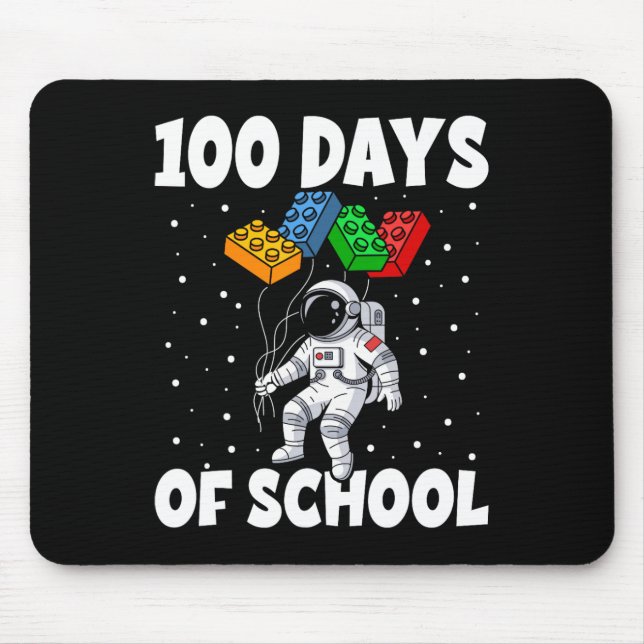 100th Day Of School Space Astronaut 100 Days Smart Mouse Pad (Front)