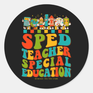 100th Day Of School Sped Teacher Special Education Classic Round Sticker